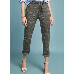 Anthropologie Womens Wanderer Camo Utility Pants Size 27 Green Army Gorpcore